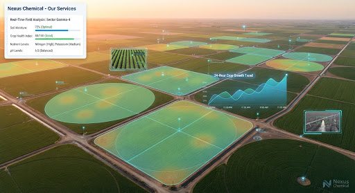 AI-driven farming aerial view